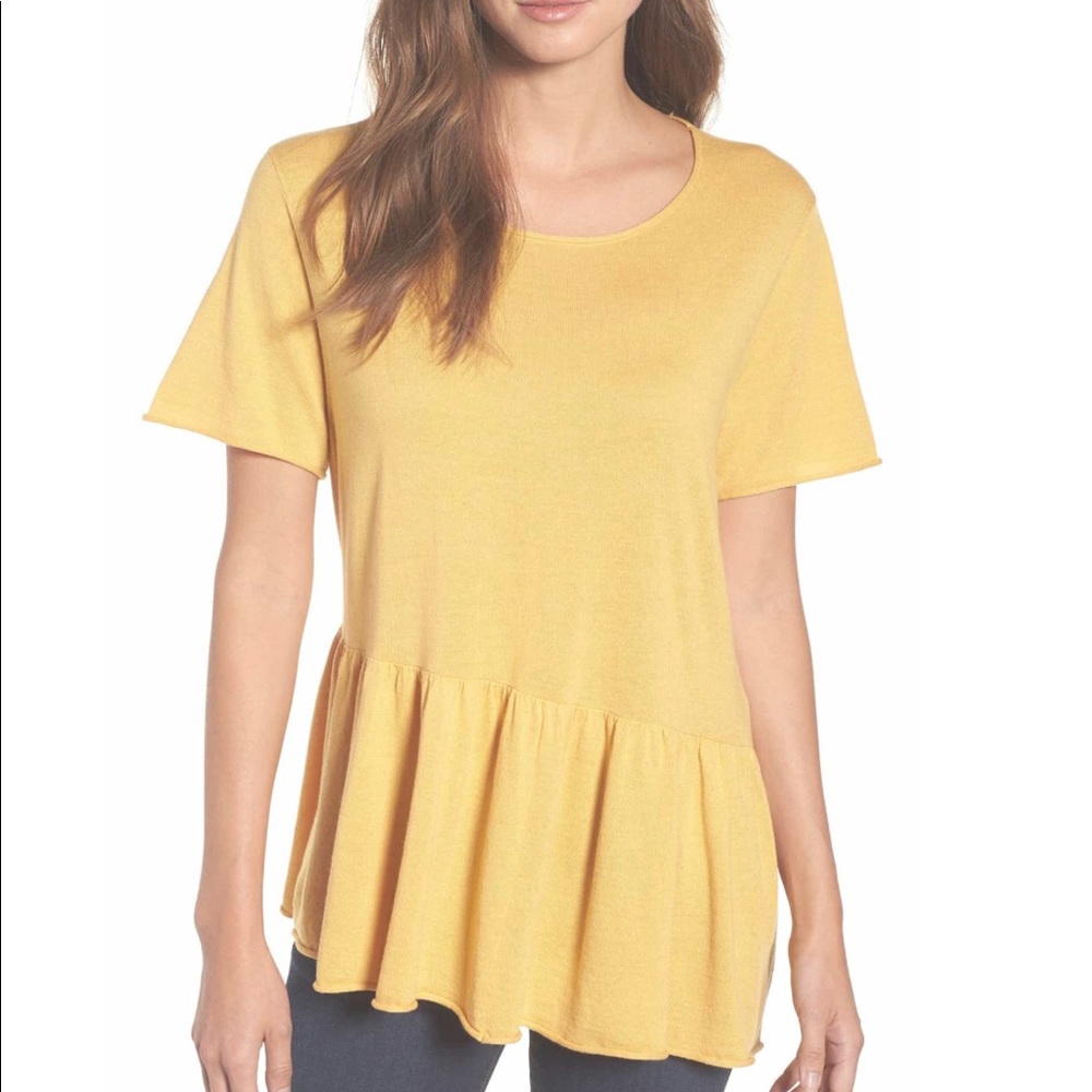 Caslon raw edge peplum top